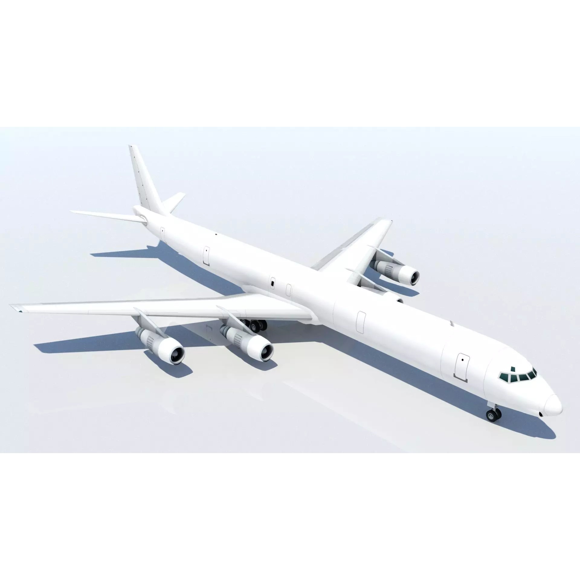 Douglas DC-8-61 Freighter - Low-Poly Static 3D Model - View 8