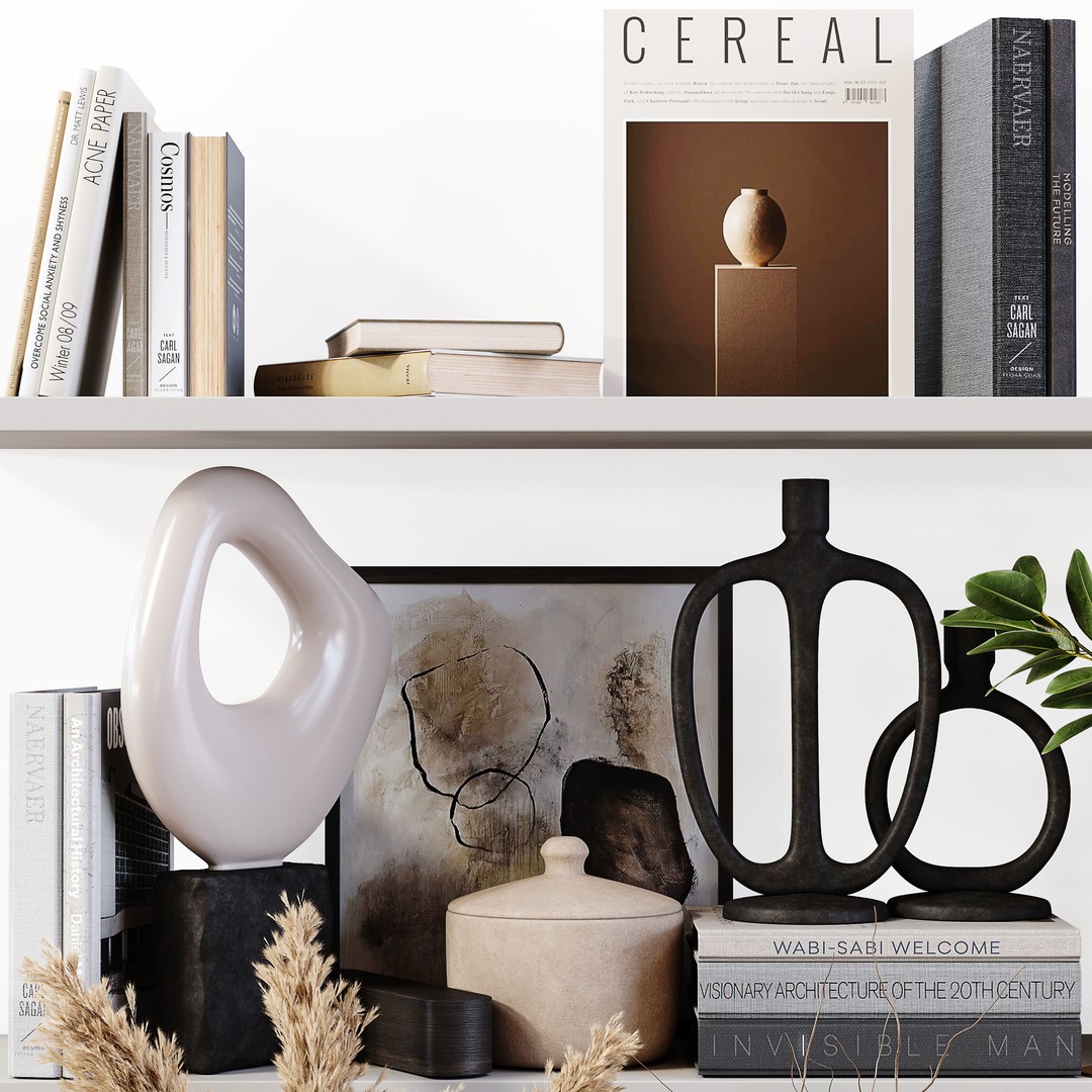 Decorative Set 189 3D Model – Low Poly Collection for Interior Design