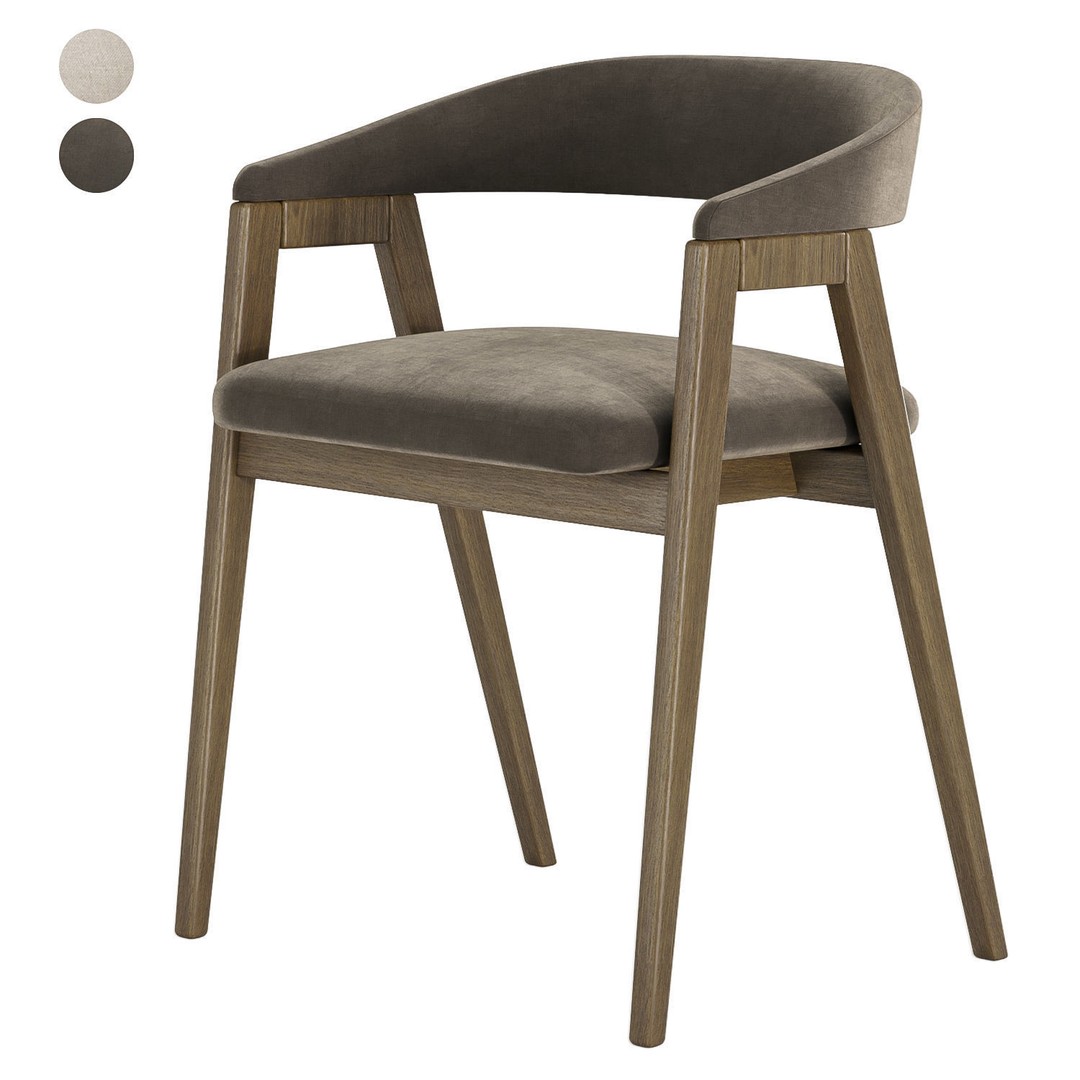 Trevor Chair 3D Model – Modern Fabric Armchair, PBR Textures - View 3