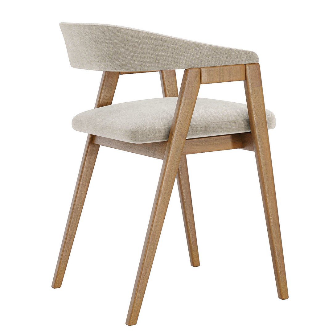 Trevor Chair 3D Model – Modern Fabric Armchair, PBR Textures - View 4