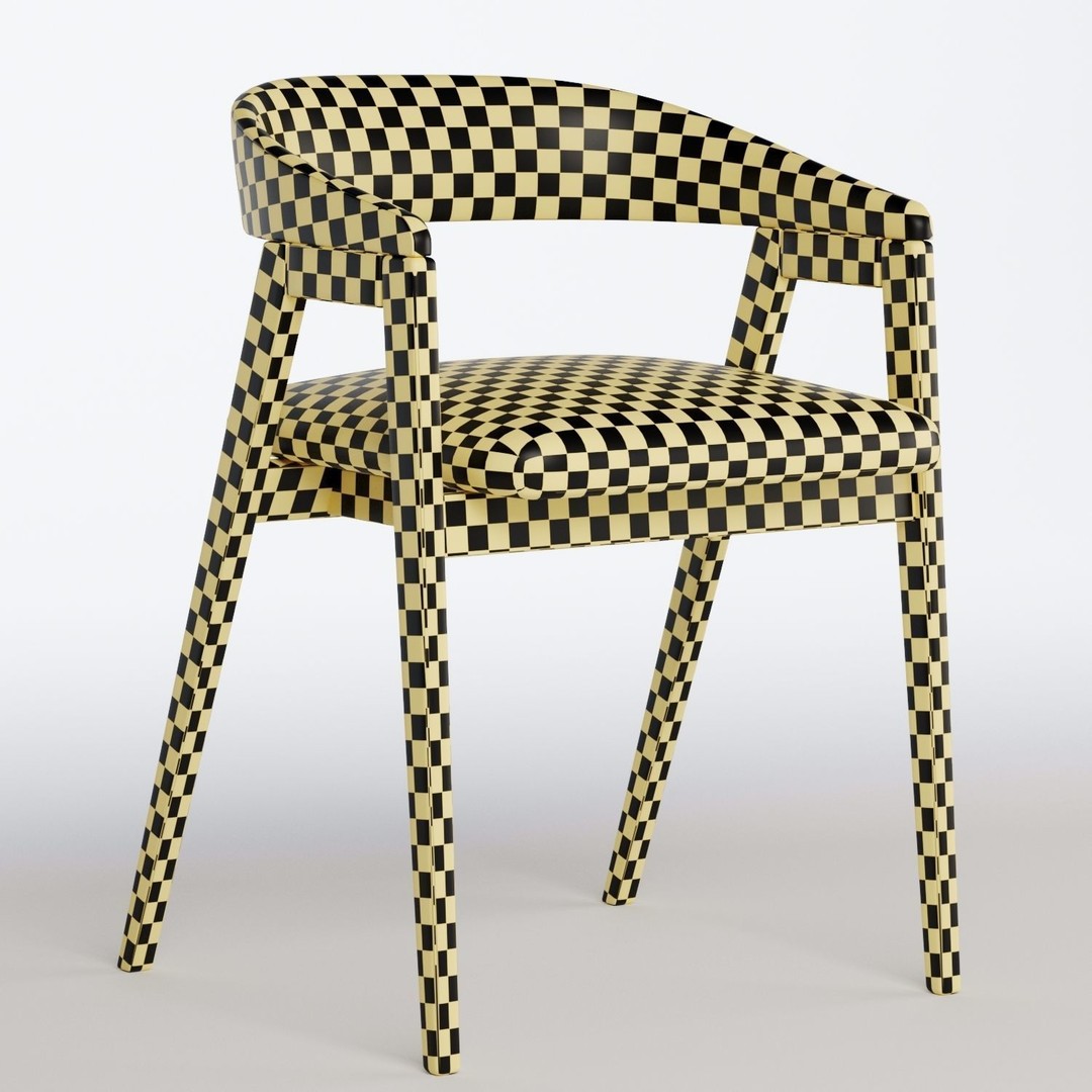 Trevor Chair 3D Model – Modern Fabric Armchair, PBR Textures - View 6