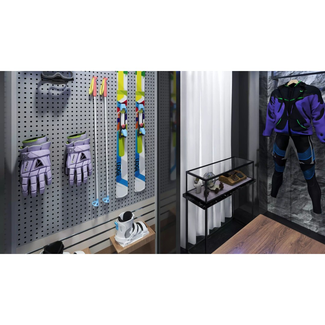 Ski Equipment Store 3D Model – Low Poly Game Asset, FBX, OBJ - View 7
