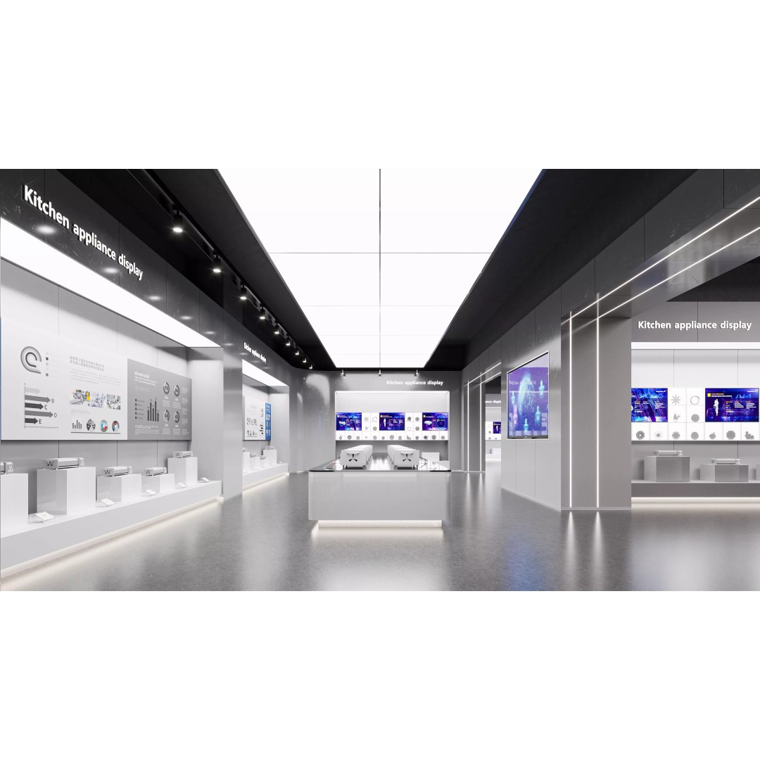 Automotive Parts Exhibition Hall 3D Model – Modern Showroom with PBR Textures - View 2