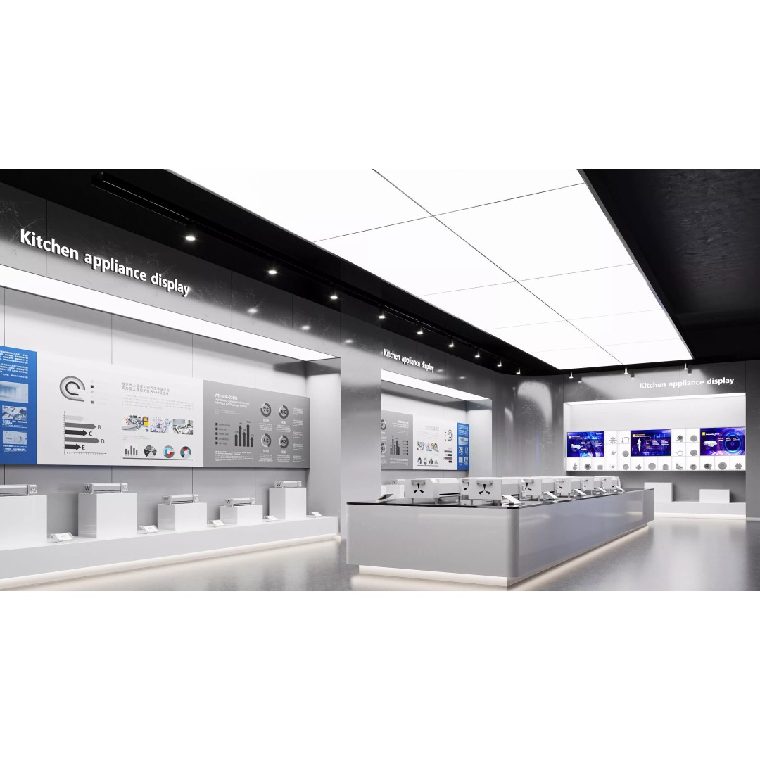 Automotive Parts Exhibition Hall 3D Model – Modern Showroom with PBR Textures - View 3