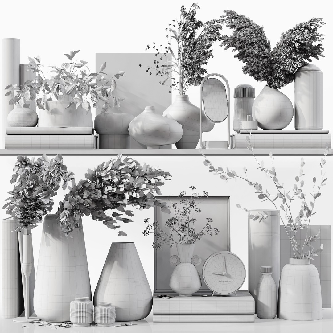 Decorative Set 190 3D Model – Low Poly Architectural Decoration, FBX & OBJ - View 8