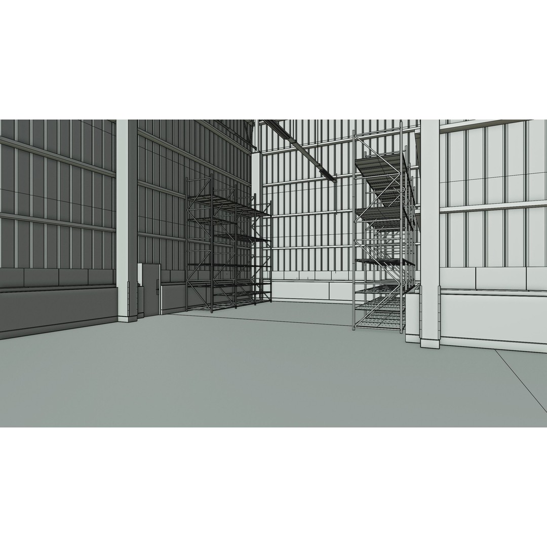 Warehouse Interior 3D Model – Low Poly PBR Game Asset, FBX, OBJ, Blender - View 14