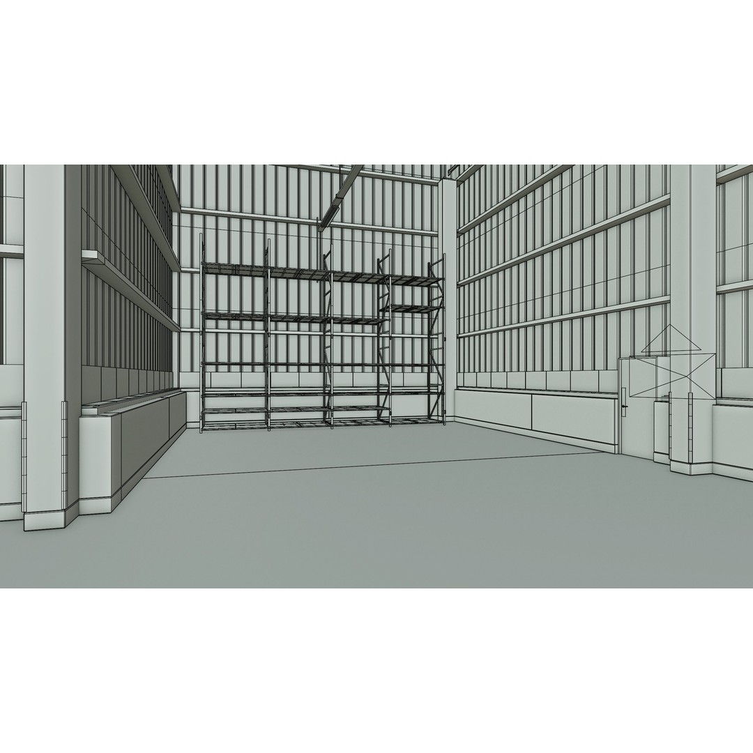 Warehouse Interior 3D Model – Low Poly PBR Game Asset, FBX, OBJ, Blender - View 16