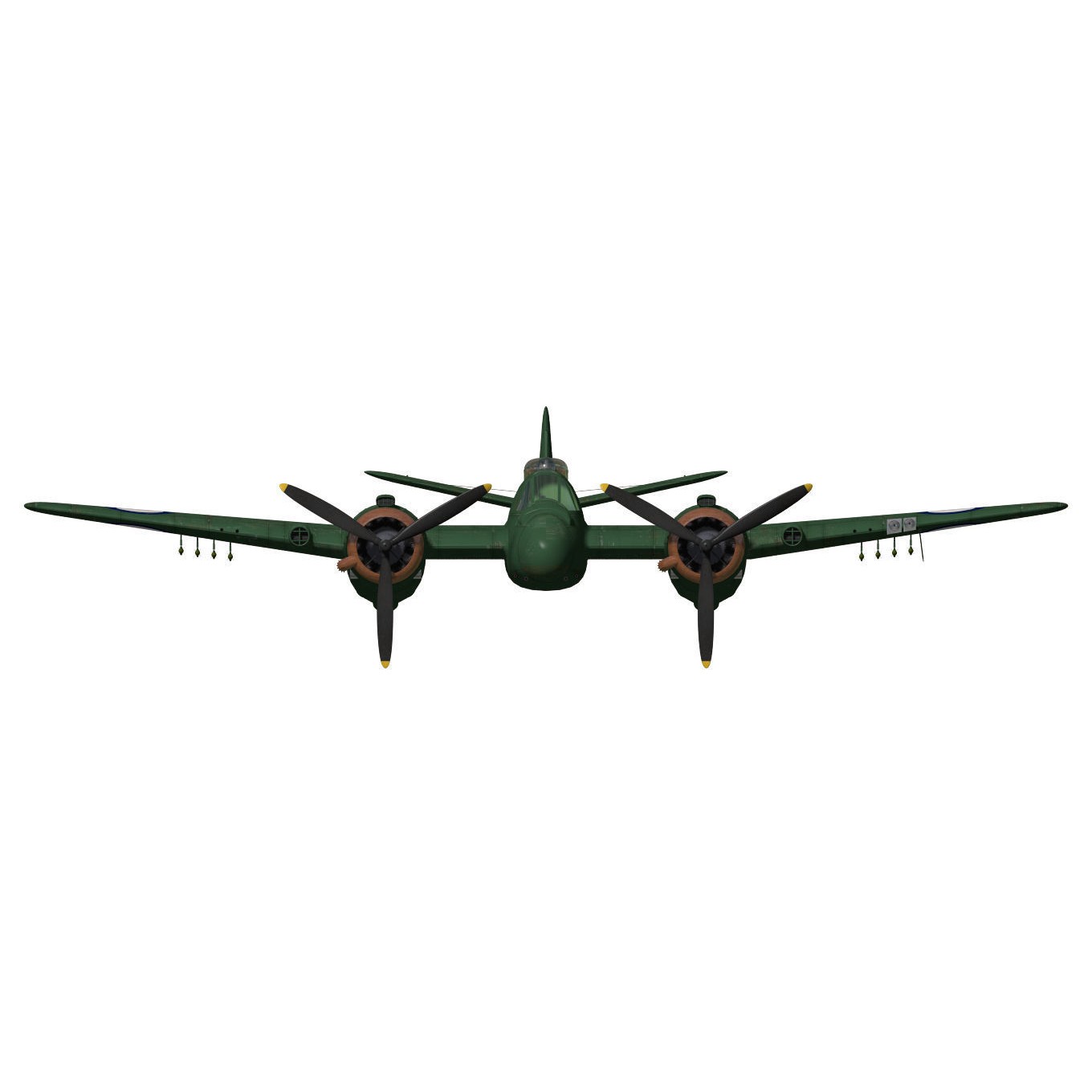 Bristol Beaufighter MKXXI - High-Poly 3D Model - View 12