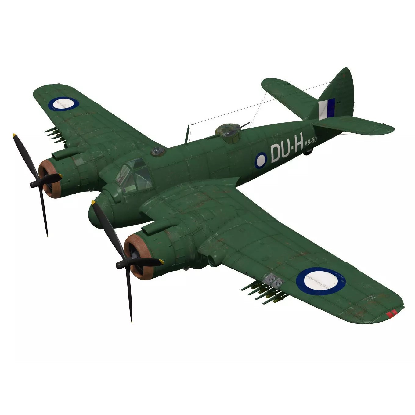 Bristol Beaufighter MKXXI - High-Poly 3D Model - View 2