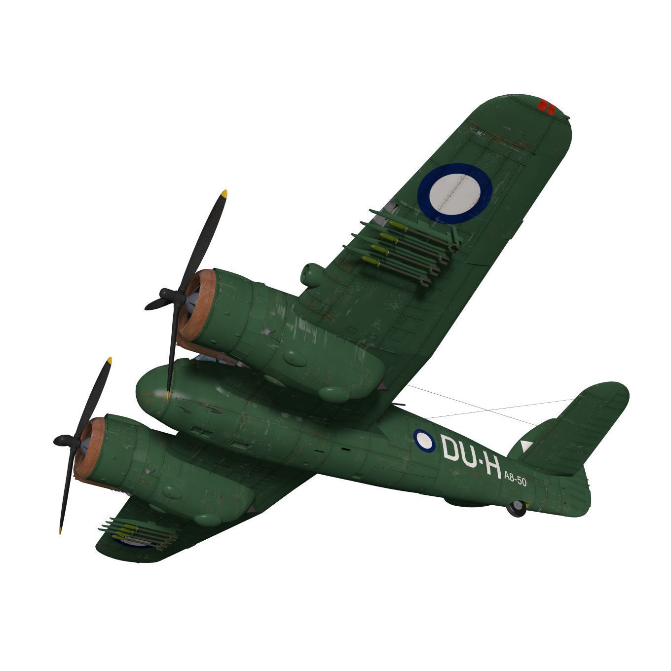Bristol Beaufighter MKXXI - High-Poly 3D Model - View 4