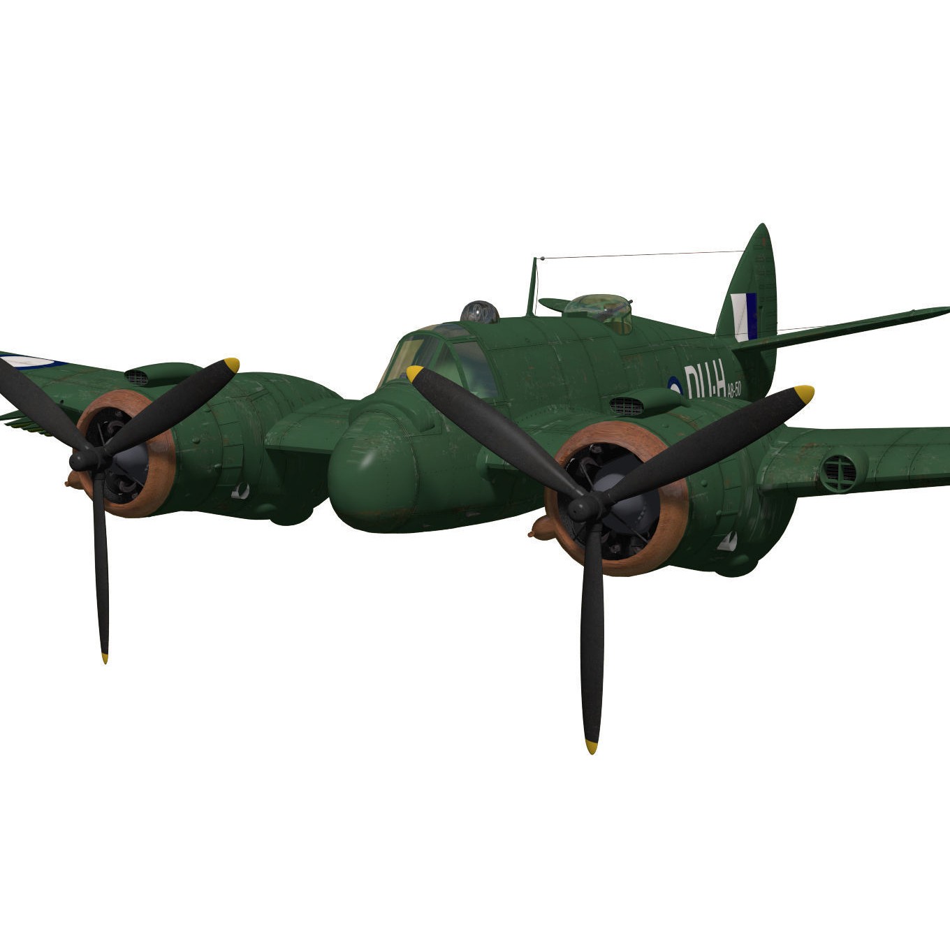 Bristol Beaufighter MKXXI - High-Poly 3D Model - View 5