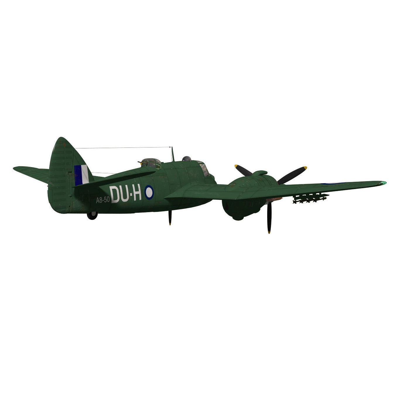 Bristol Beaufighter MKXXI - High-Poly 3D Model - View 6