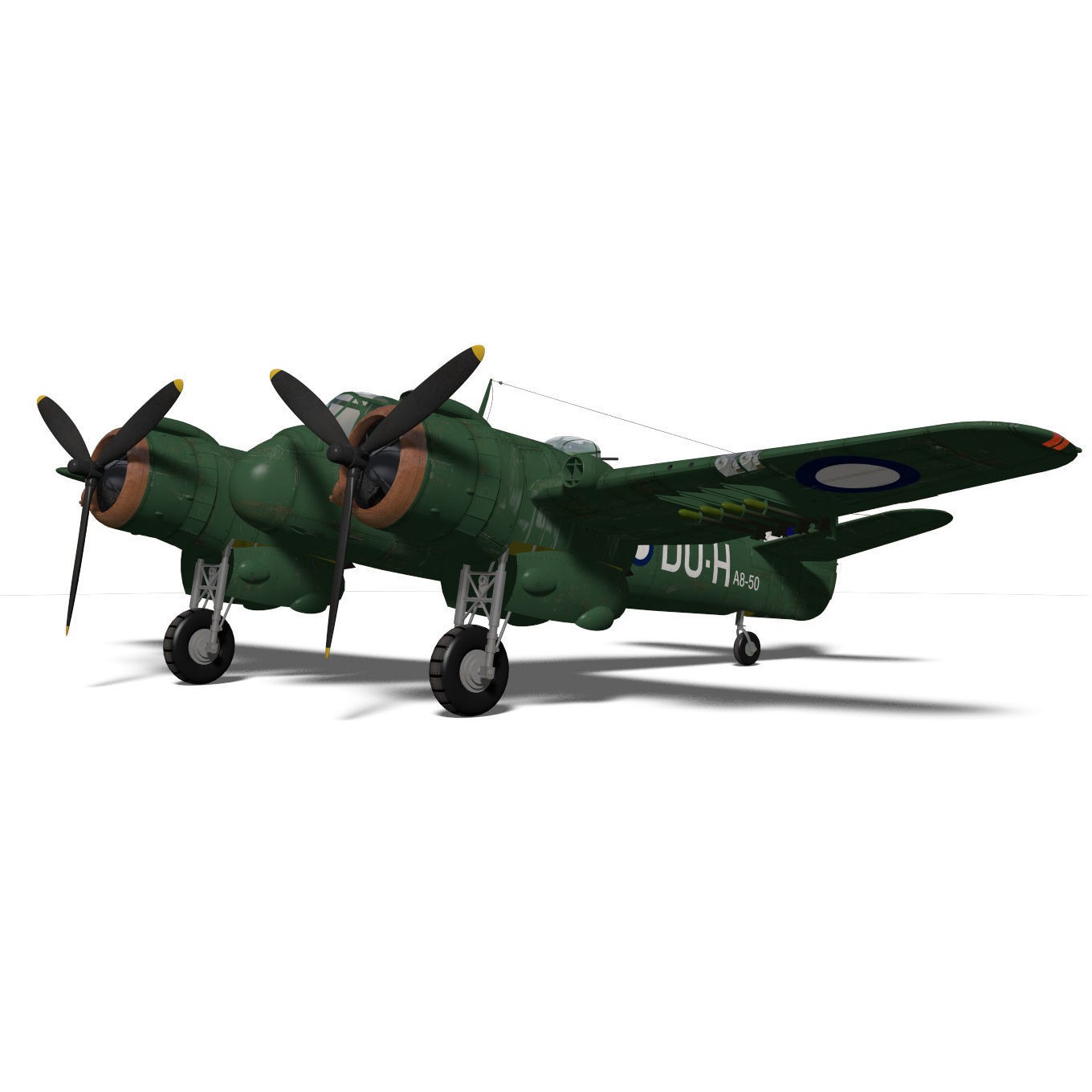 Bristol Beaufighter MKXXI - High-Poly 3D Model - View 7