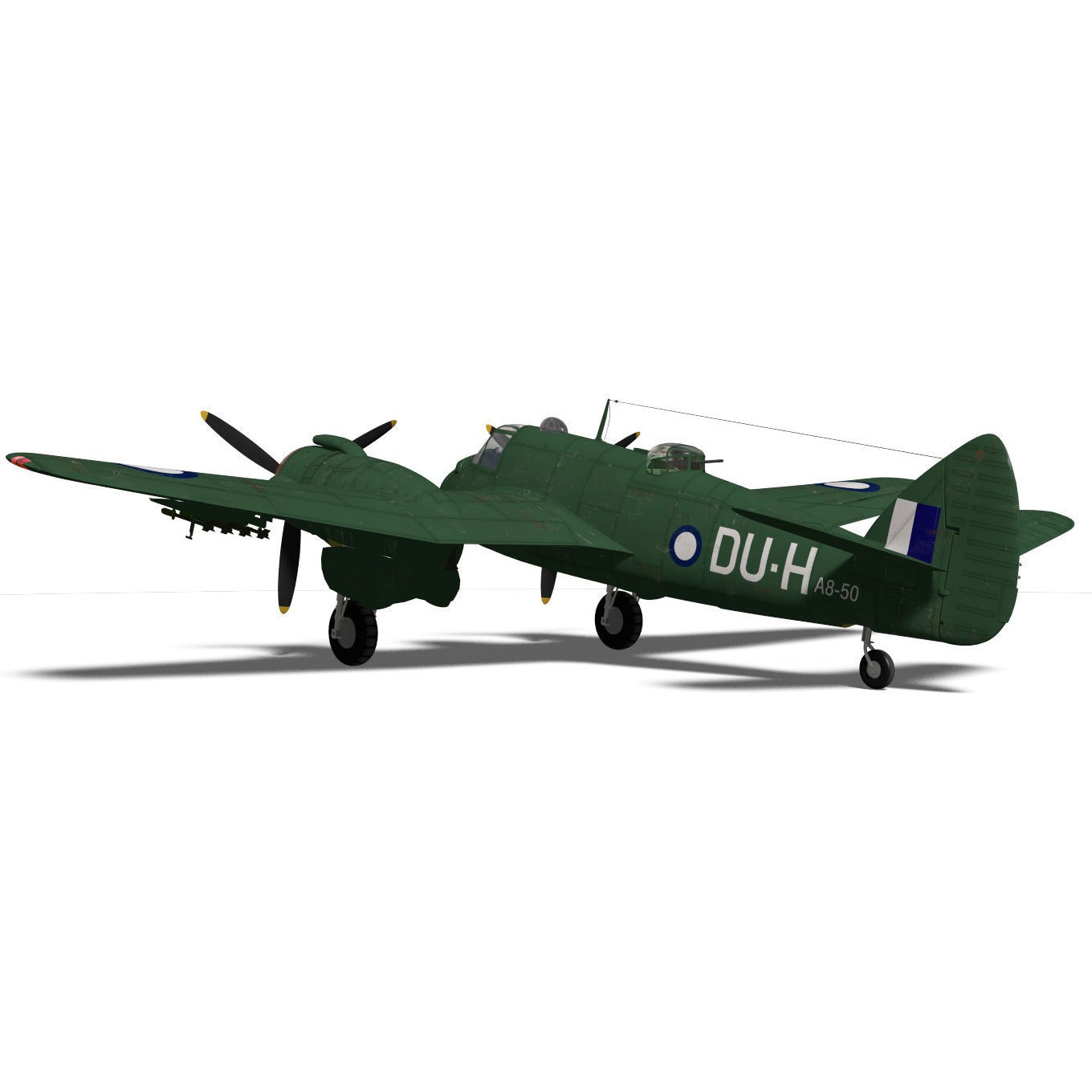 Bristol Beaufighter MKXXI - High-Poly 3D Model - View 8