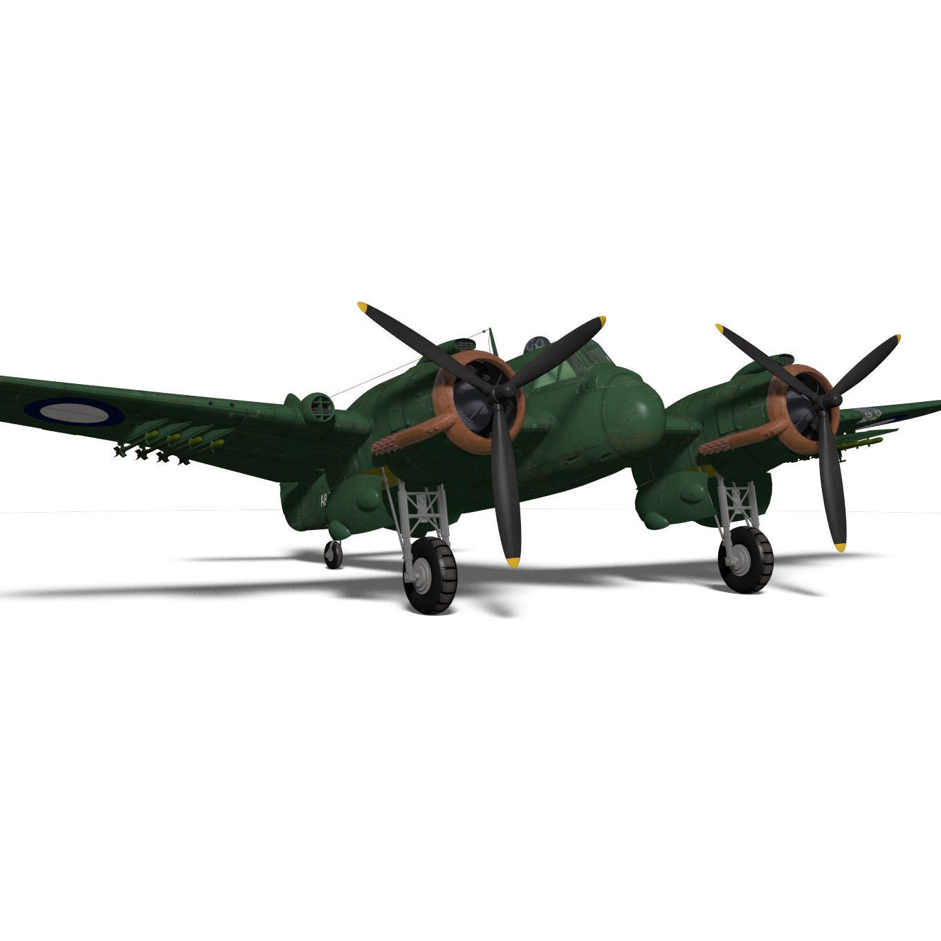 Bristol Beaufighter MKXXI - High-Poly 3D Model - View 9