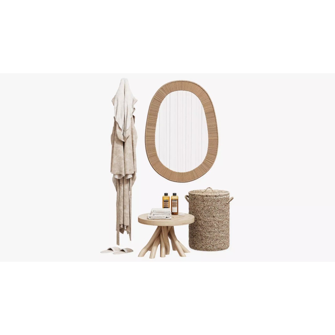 Cozy Bath Set 3D Model – Eco Style Bathroom Decor, OBJ, FBX - View 2