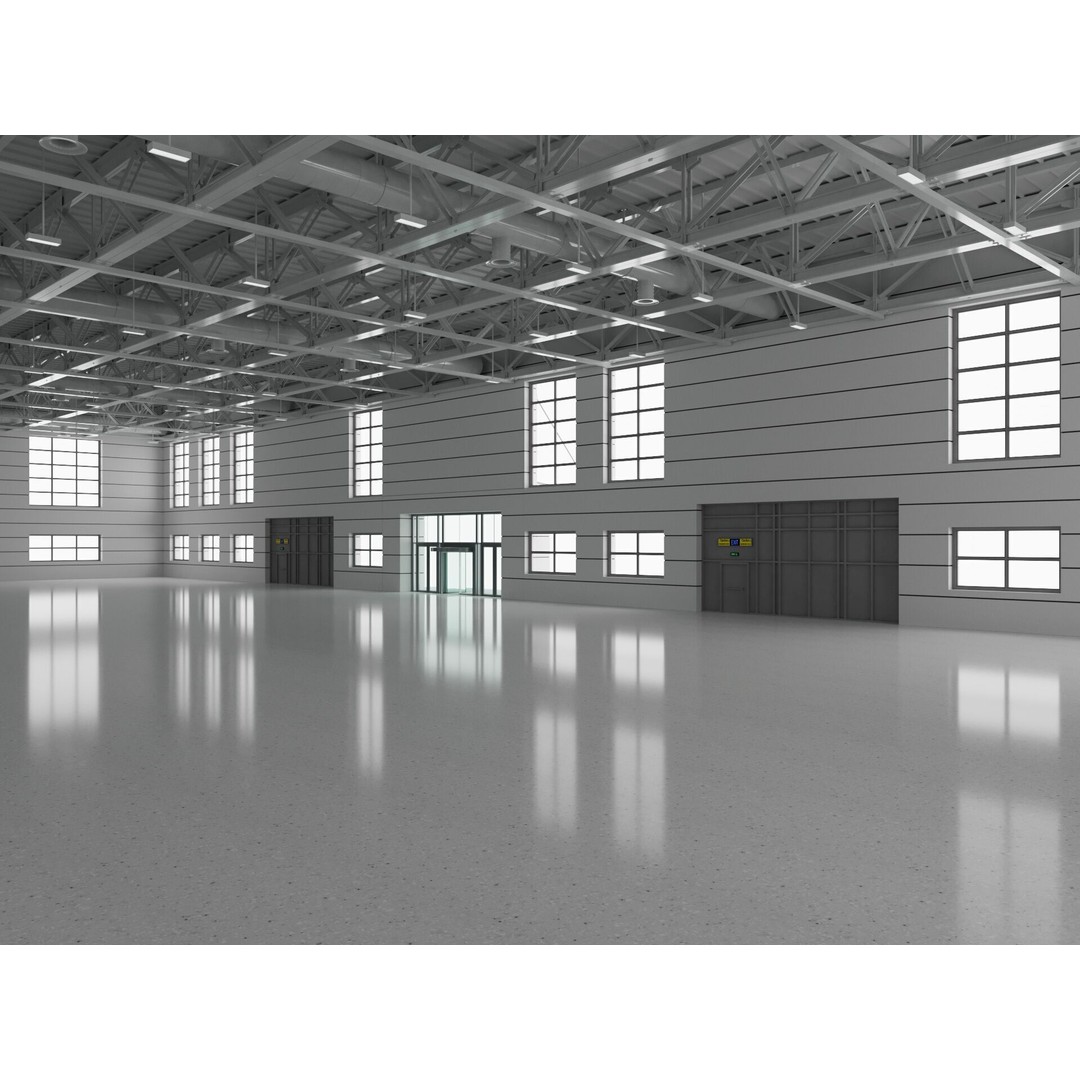 Warehouse 3D Model – Industrial Building with Exterior & Interior - View 10