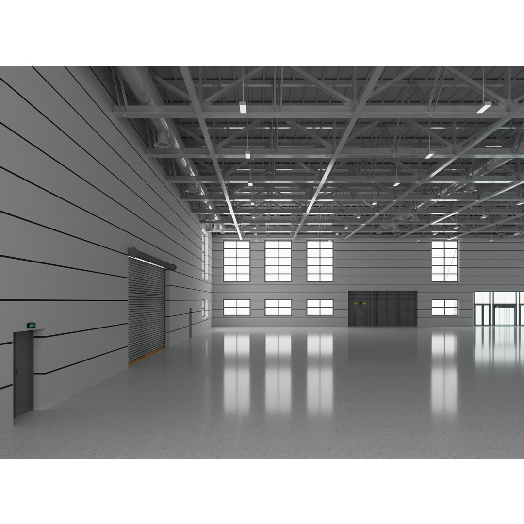 Warehouse 3D Model – Industrial Building with Exterior & Interior - View 12
