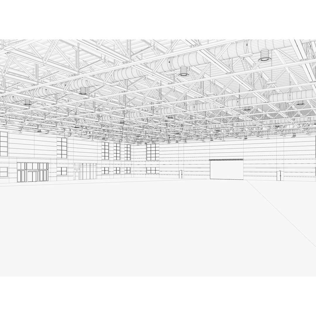 Warehouse 3D Model – Industrial Building with Exterior & Interior - View 13