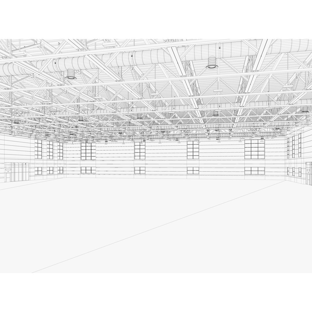 Warehouse 3D Model – Industrial Building with Exterior & Interior - View 15