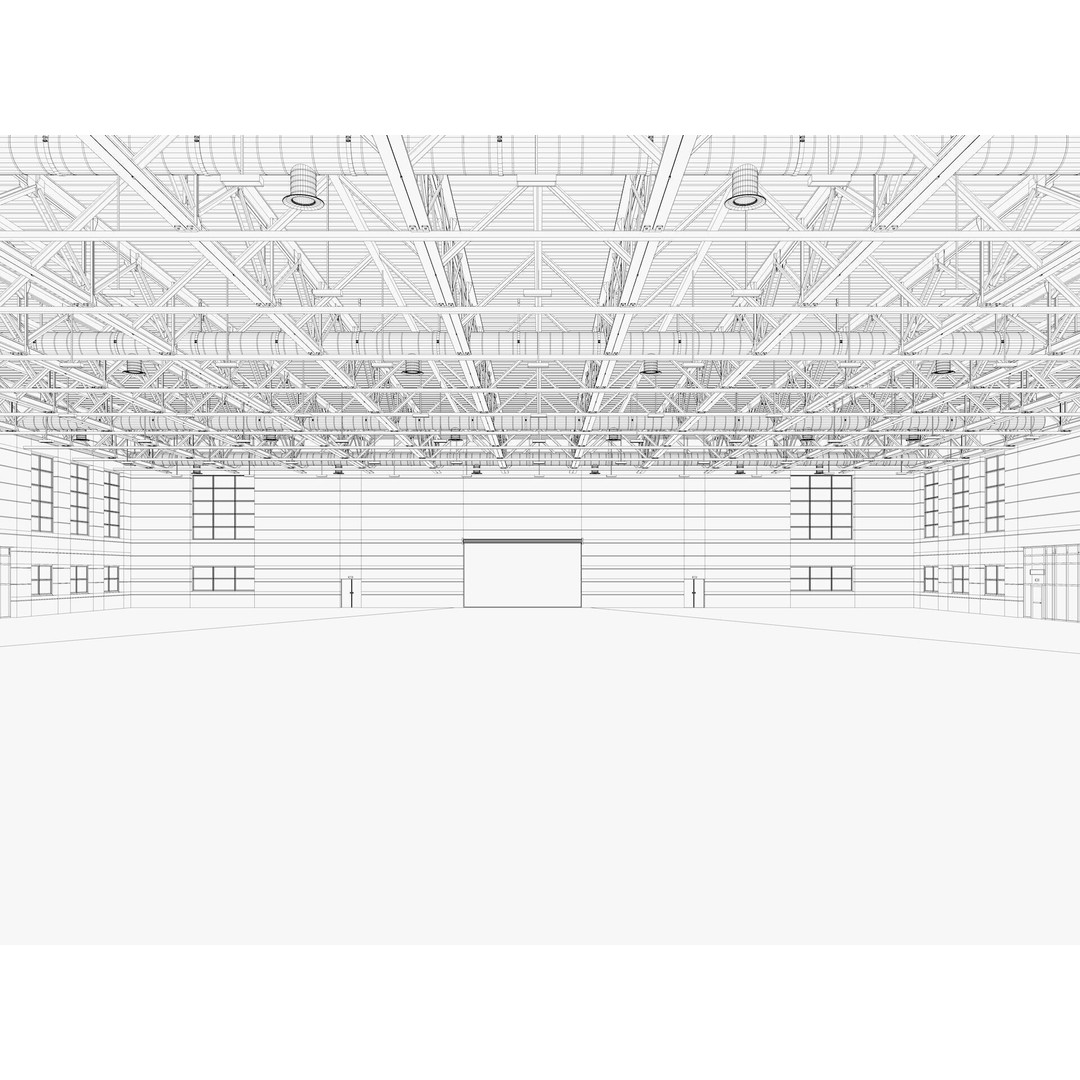 Warehouse 3D Model – Industrial Building with Exterior & Interior - View 17