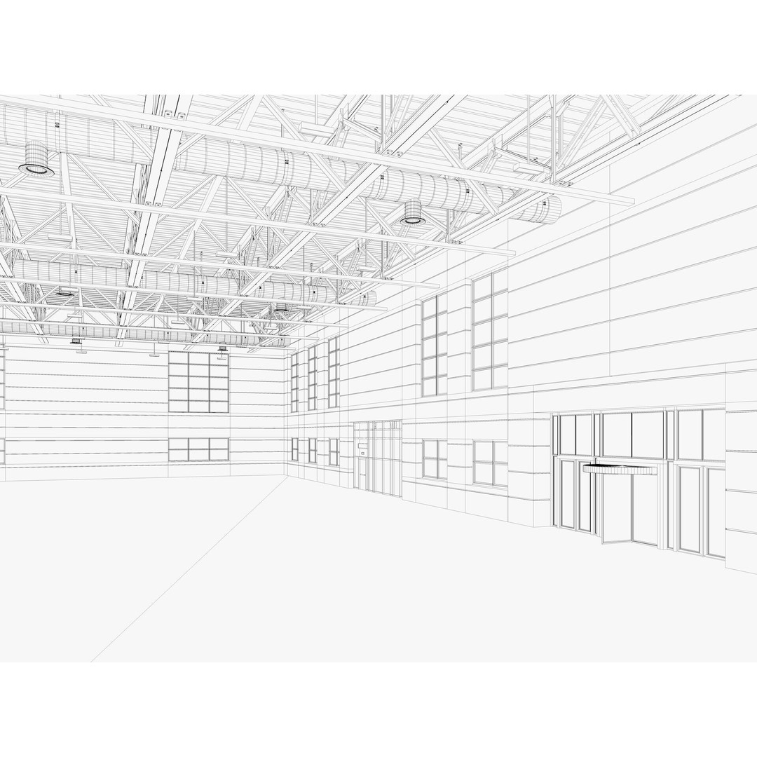 Warehouse 3D Model – Industrial Building with Exterior & Interior - View 19