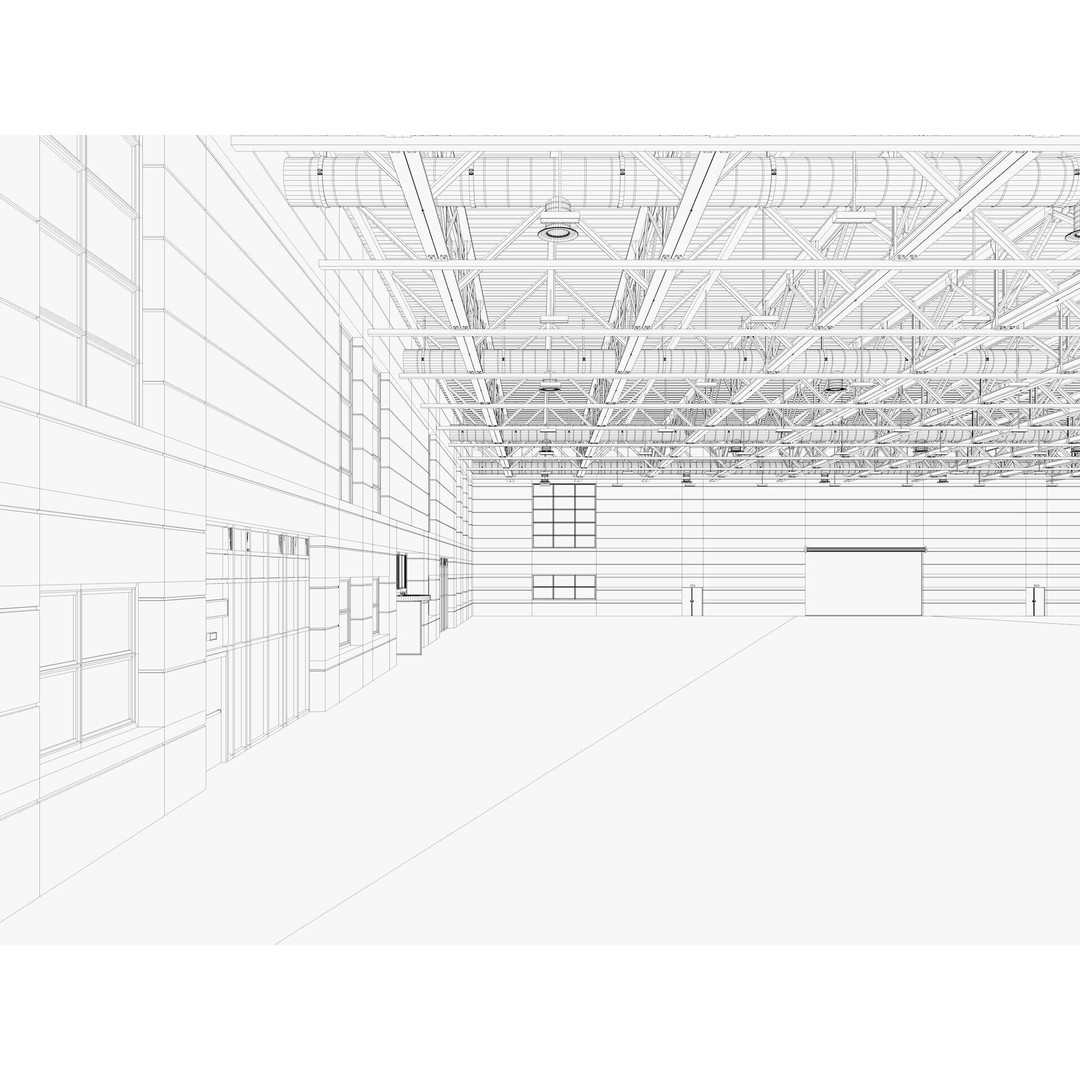 Warehouse 3D Model – Industrial Building with Exterior & Interior - View 22
