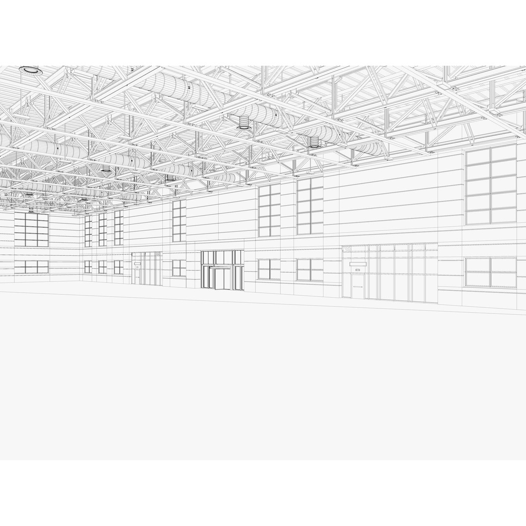 Warehouse 3D Model – Industrial Building with Exterior & Interior - View 23