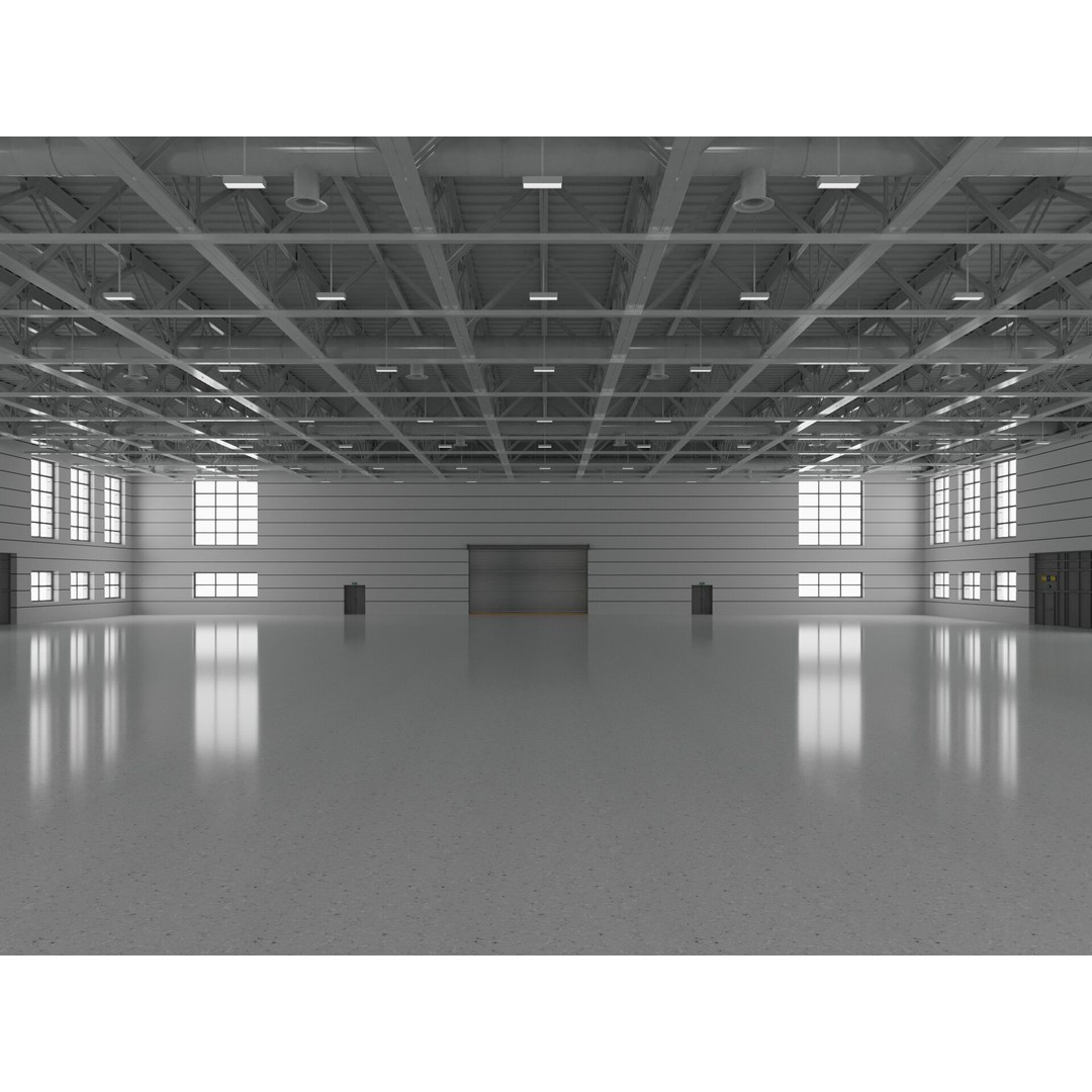 Warehouse 3D Model – Industrial Building with Exterior & Interior - View 4