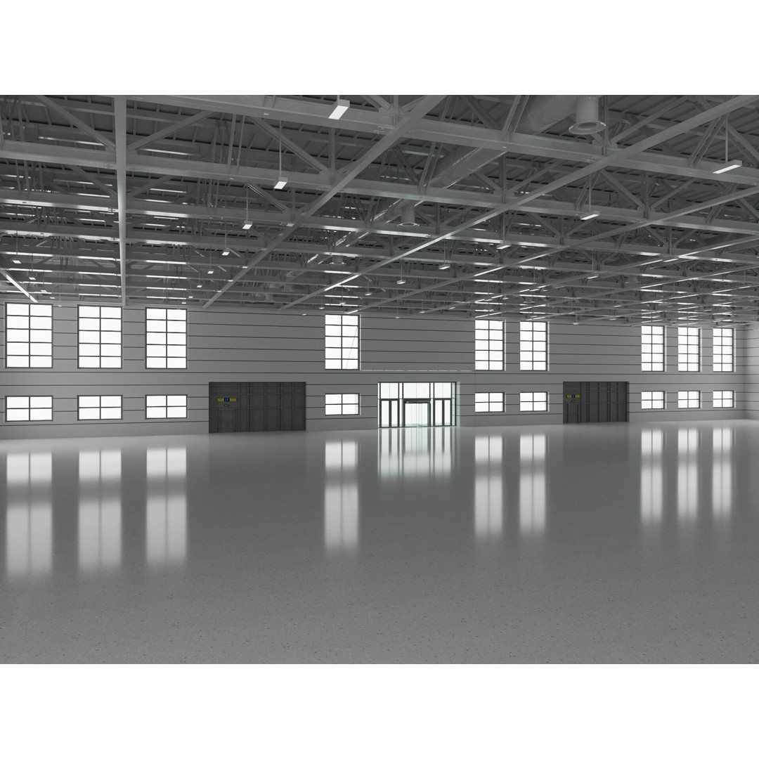 Warehouse 3D Model – Industrial Building with Exterior & Interior - View 7