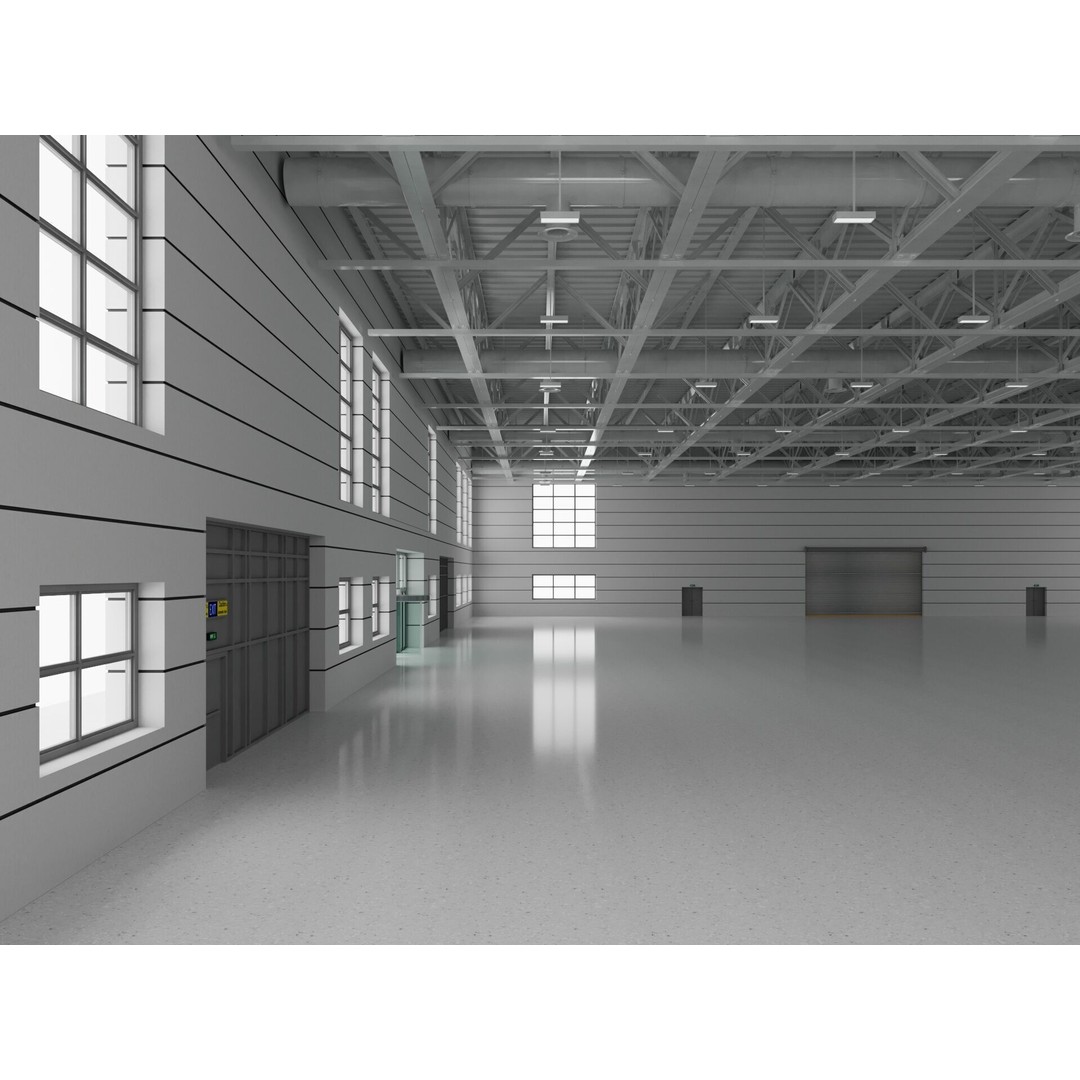 Warehouse 3D Model – Industrial Building with Exterior & Interior - View 9