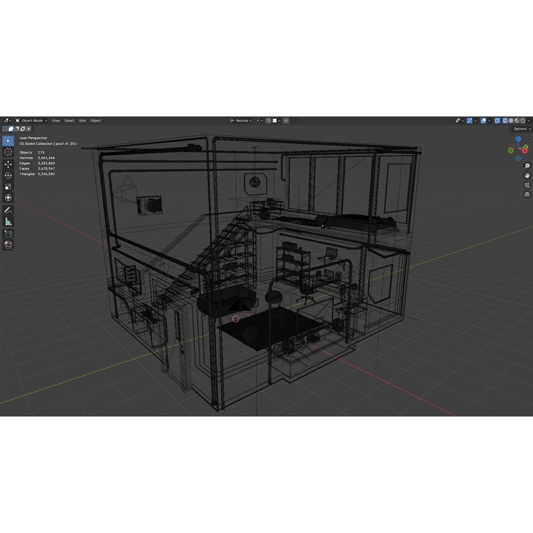 Cyberpunk Room 3D Model – Futuristic Interior with Detailed Design, Blender