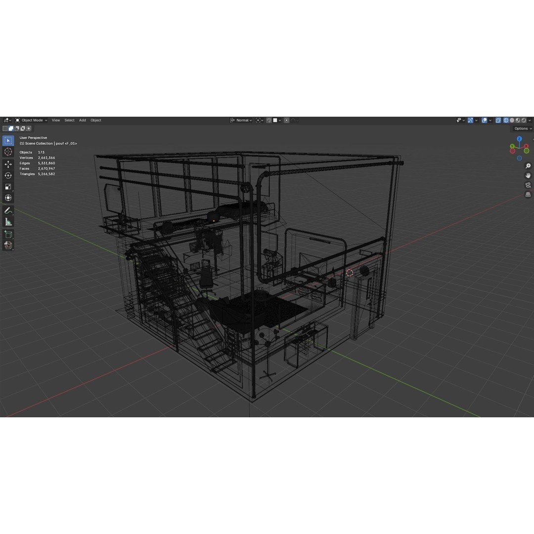 Cyberpunk Room 3D Model – Futuristic Interior with Detailed Design, Blender - View 12