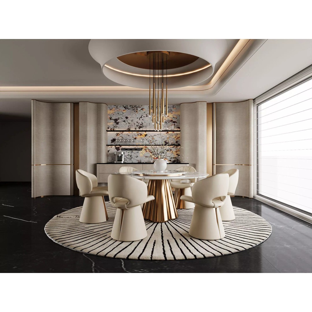 Luxury Modern Dining Area 3D Model – High-End Interior Design, FBX - View 2