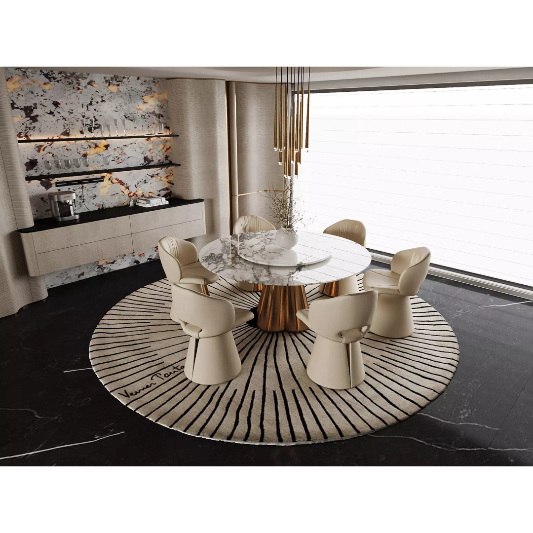 Luxury Modern Dining Area 3D Model – High-End Interior Design, FBX - View 3