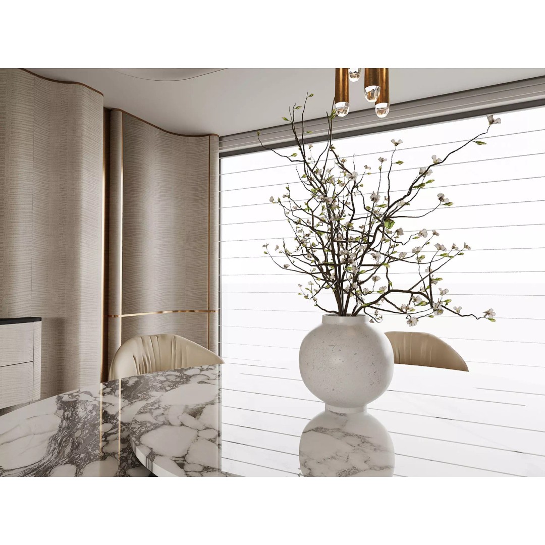 Luxury Modern Dining Area 3D Model – High-End Interior Design, FBX - View 6