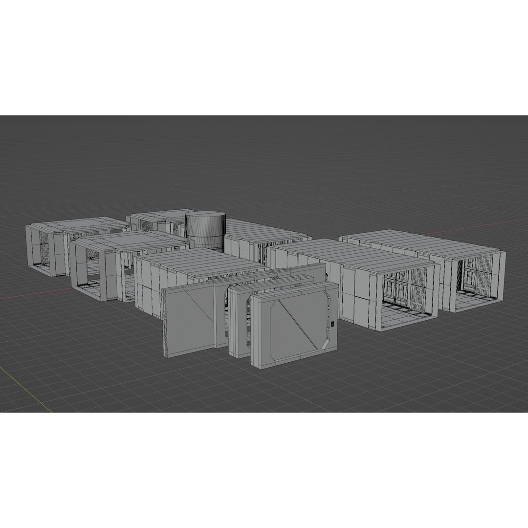 Imperial Corridor A Pack 3D Model – Modular Hallway Sections, FBX