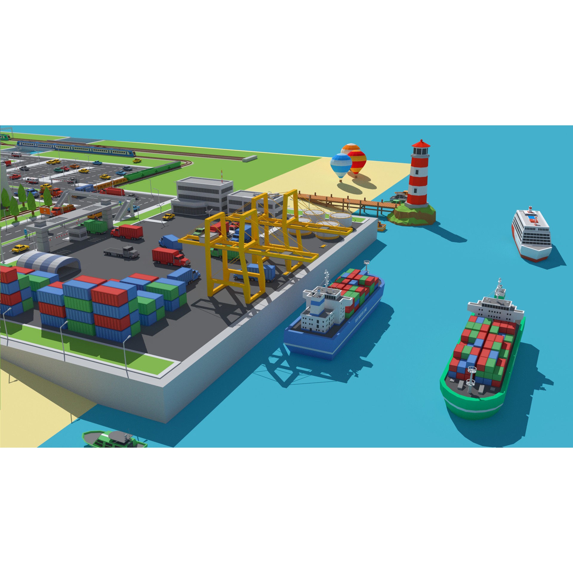 SimplePoly Urban - Low-Poly Game-Ready 3D Model - View 11