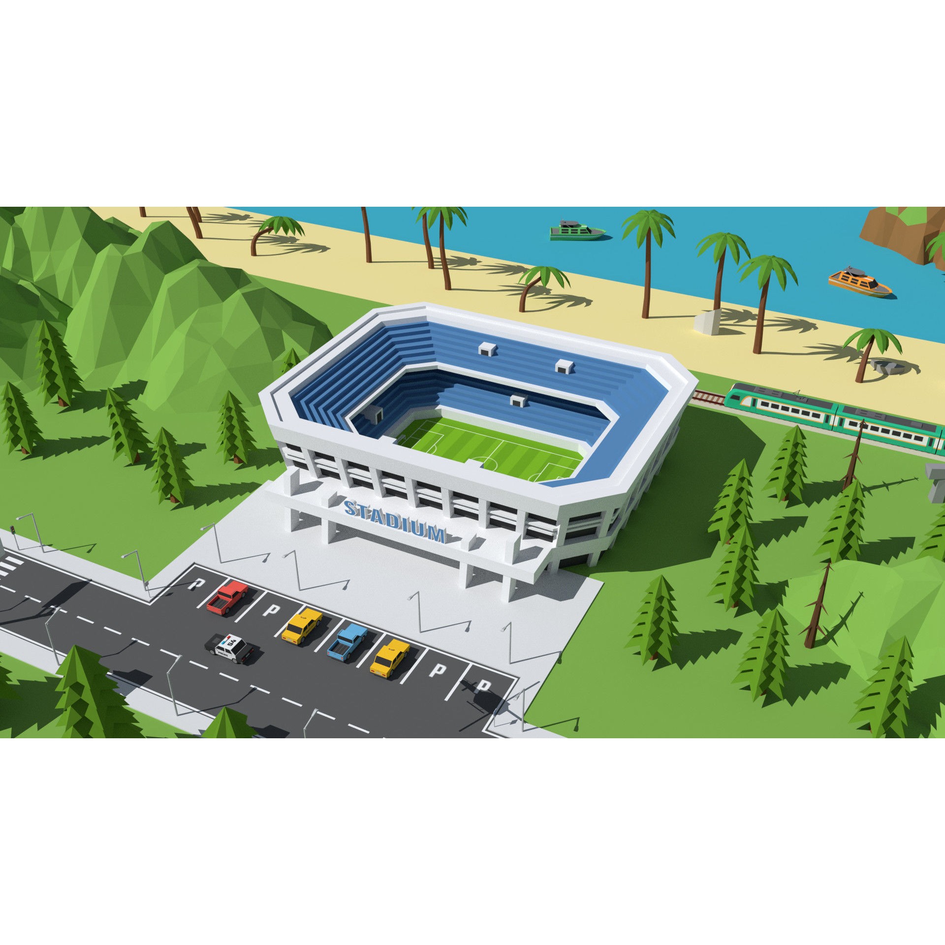 SimplePoly Urban - Low-Poly Game-Ready 3D Model - View 12