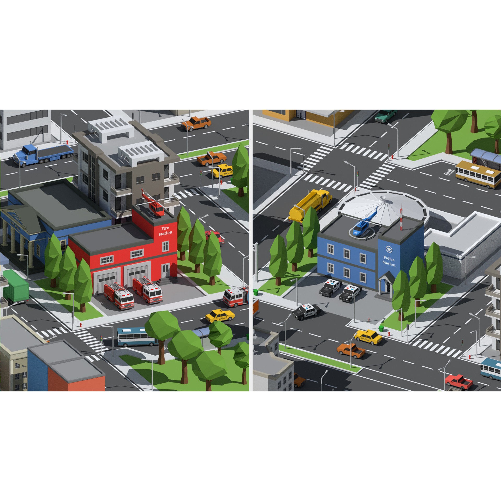 SimplePoly Urban - Low-Poly Game-Ready 3D Model - View 13