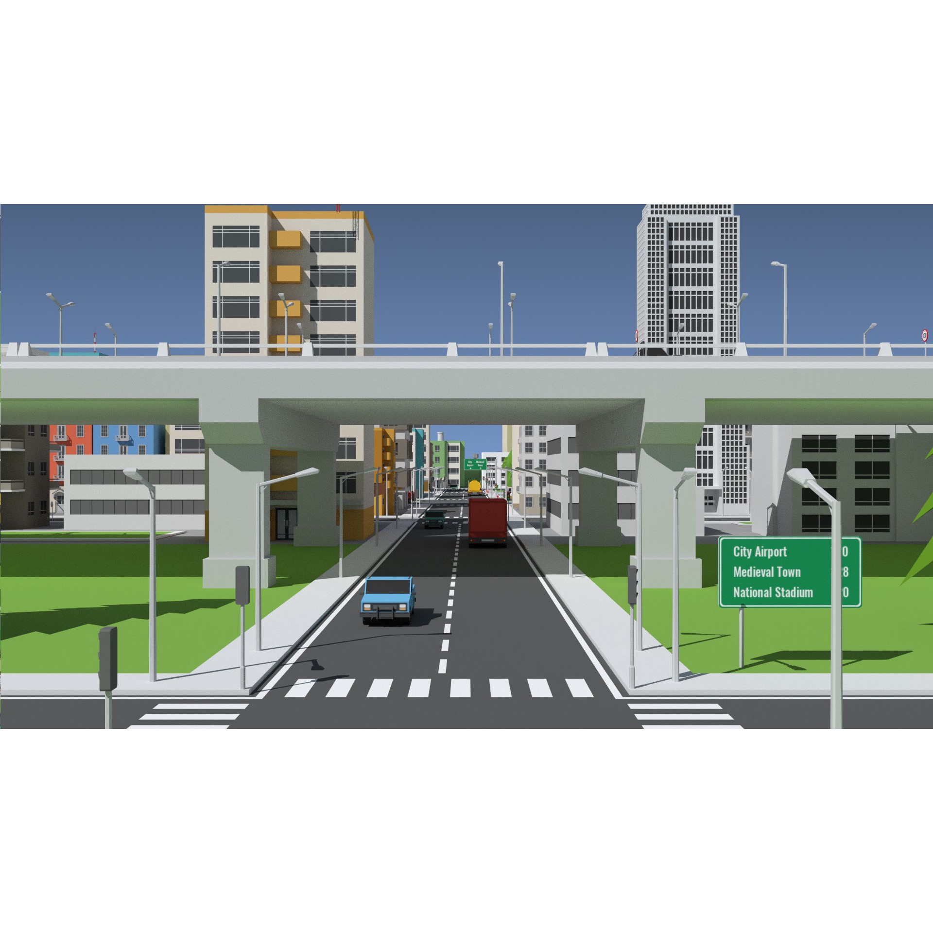 SimplePoly Urban - Low-Poly Game-Ready 3D Model - View 17