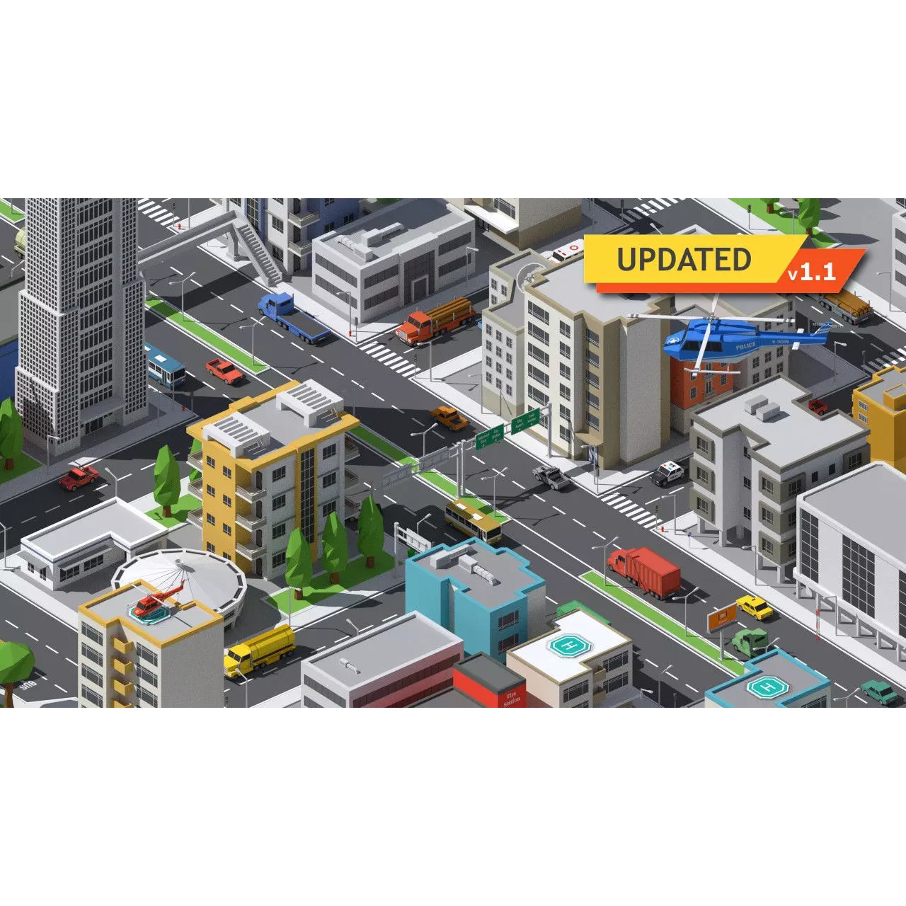 SimplePoly Urban - Low-Poly Game-Ready 3D Model - View 2