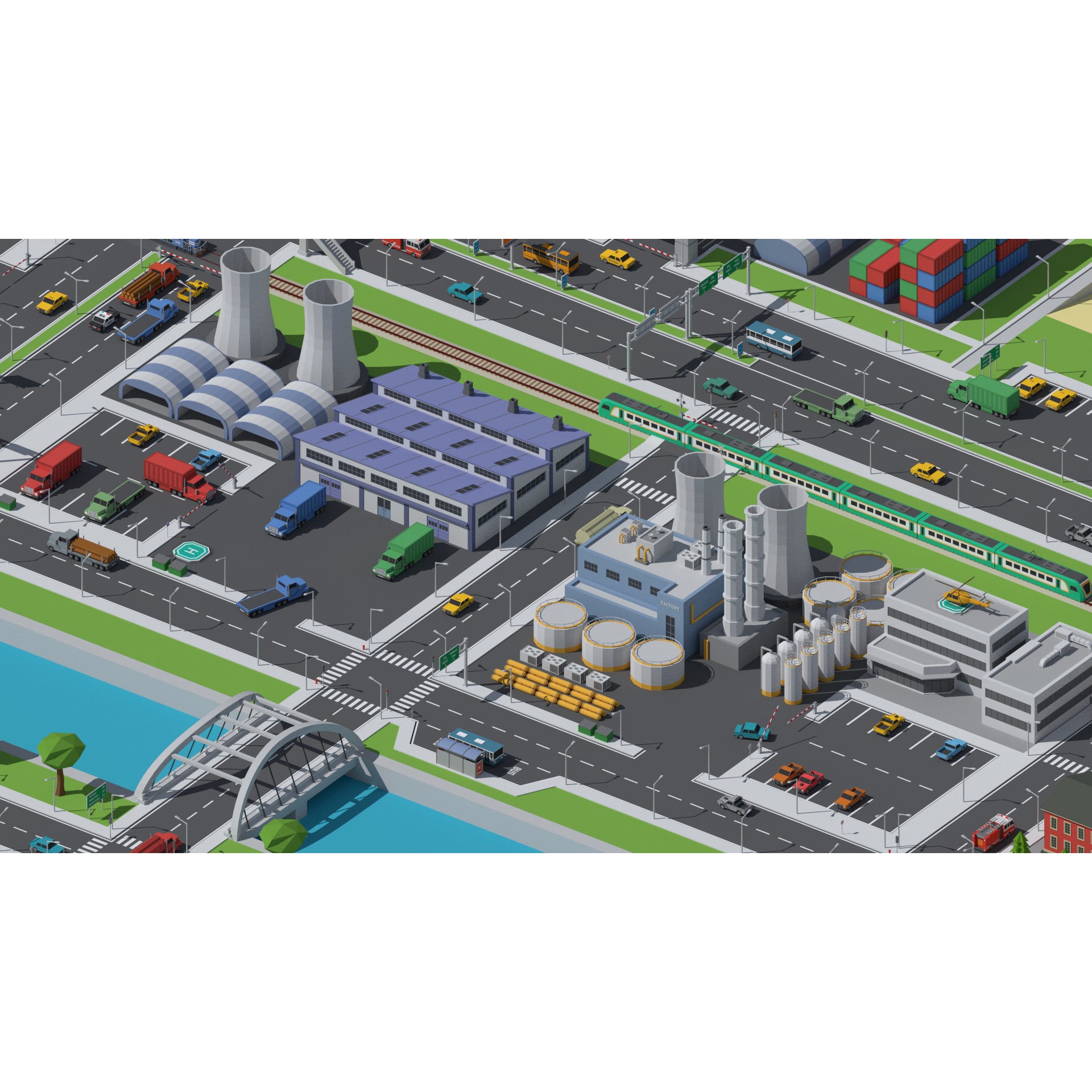 SimplePoly Urban - Low-Poly Game-Ready 3D Model - View 5