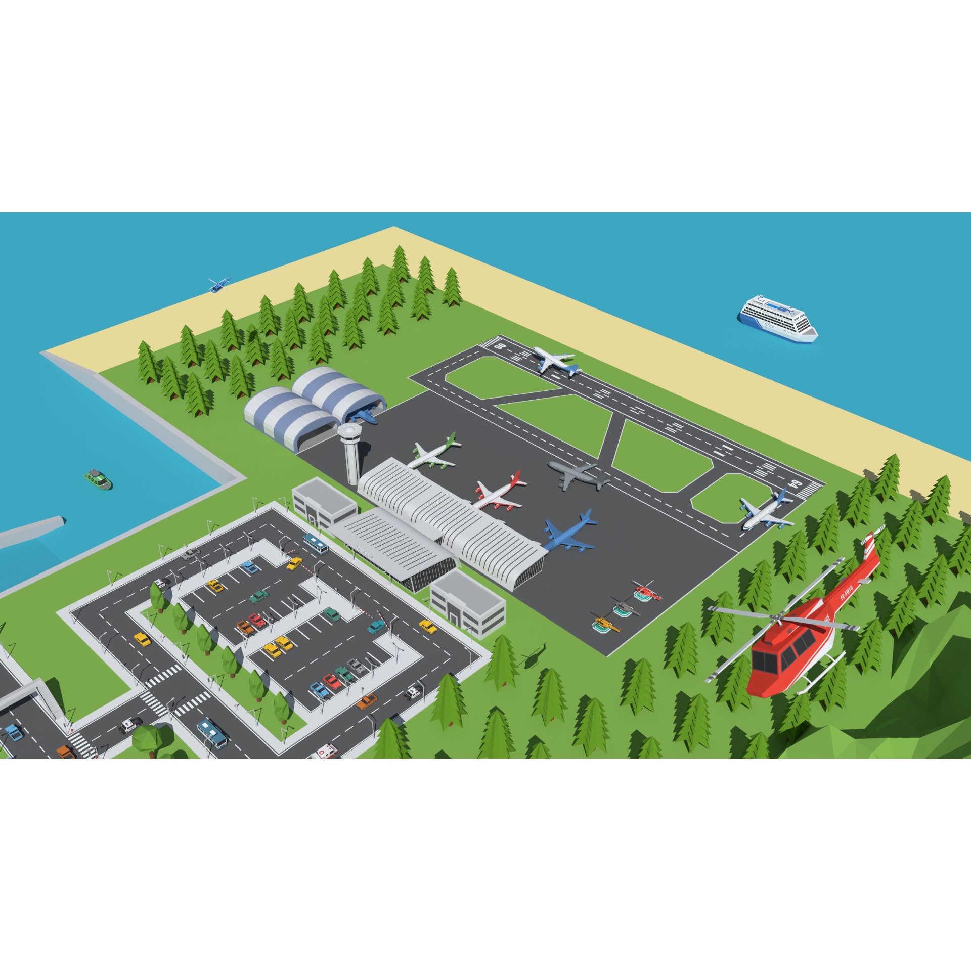 SimplePoly Urban - Low-Poly Game-Ready 3D Model - View 6