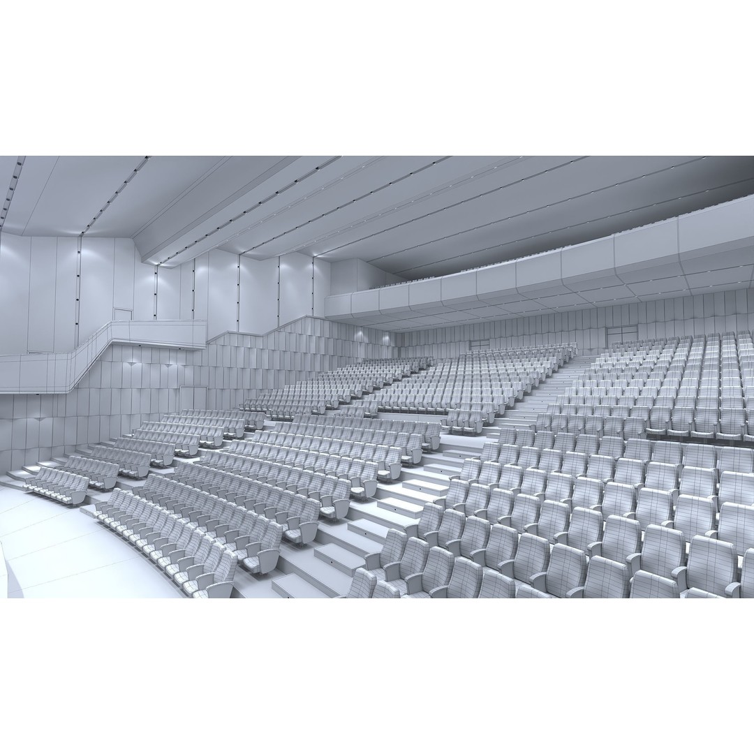 Concert Hall 3D Model – Low Poly Interior Asset, FBX, OBJ - View 12