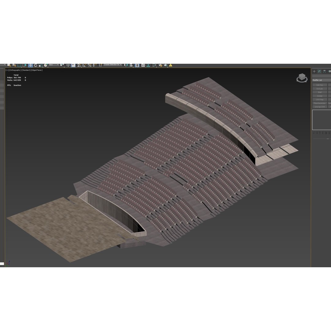 Concert Hall 3D Model – Low Poly Interior Asset, FBX, OBJ - View 13