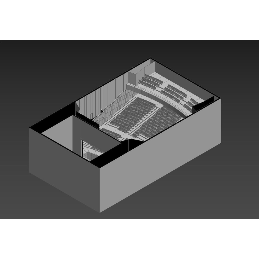 Concert Hall 3D Model – Low Poly Interior Asset, FBX, OBJ - View 15