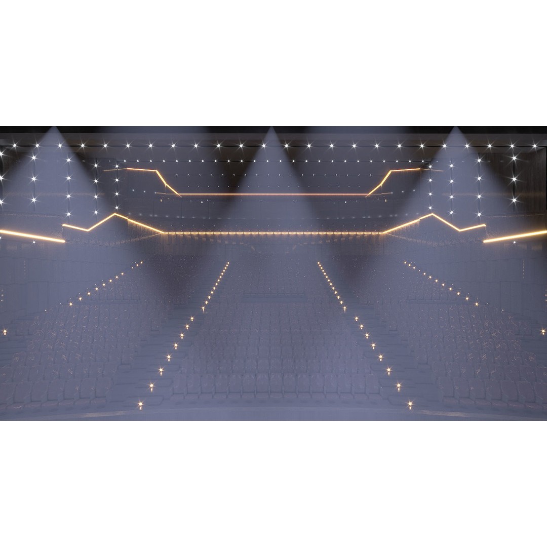 Concert Hall 3D Model – Low Poly Interior Asset, FBX, OBJ - View 6