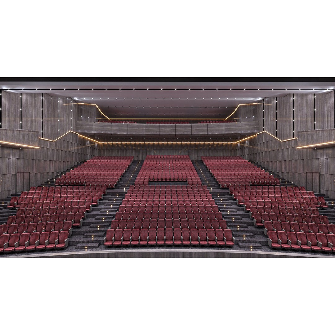 Concert Hall 3D Model – Low Poly Interior Asset, FBX, OBJ - View 7