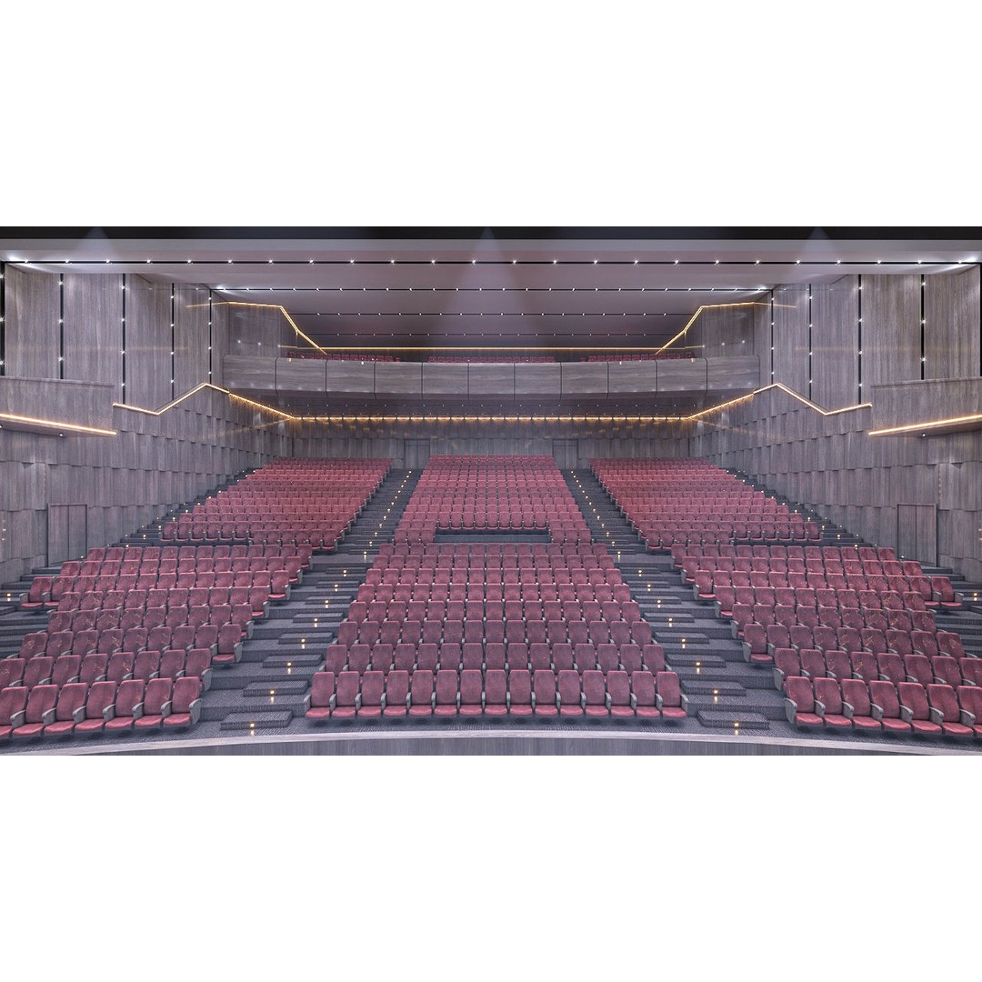 Concert Hall 3D Model – Low Poly Interior Asset, FBX, OBJ - View 8